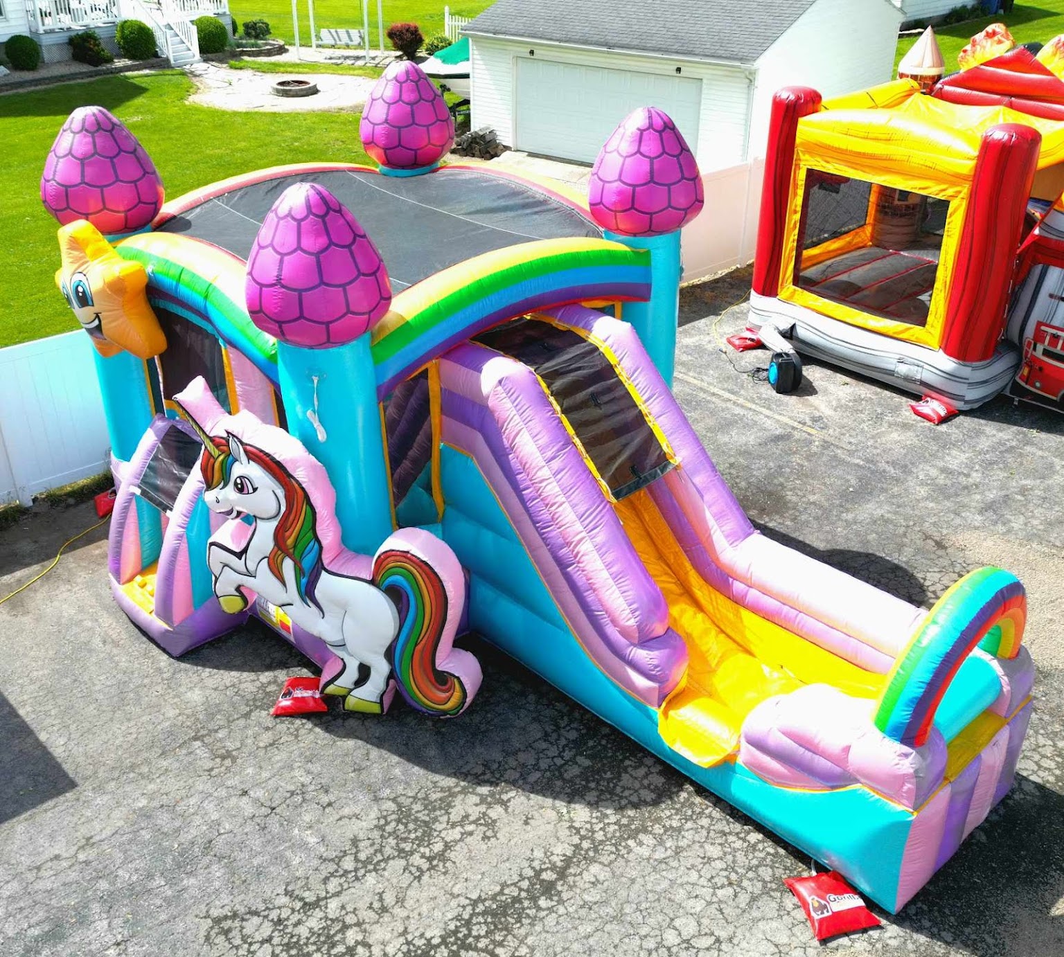 Photo of Ariel views of bounce houses 